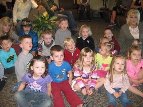 Young children at a dental seminar